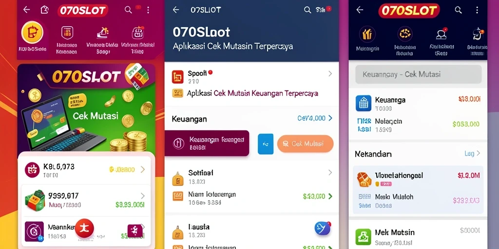 Tampilan antarmuka utama aplikasi Cek Mutasi 070SLOT.