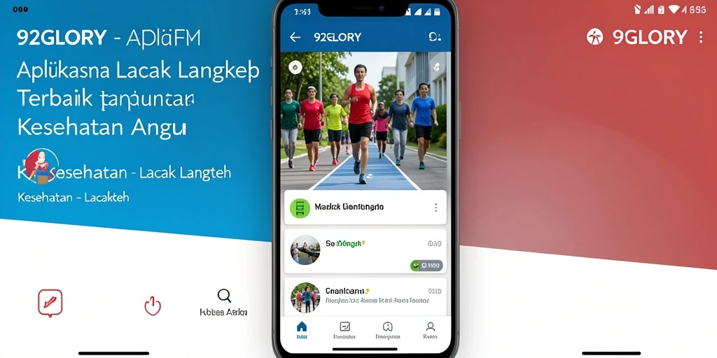Tampilan antarmuka utama 92GLORY dengan fitur lacak langkah.