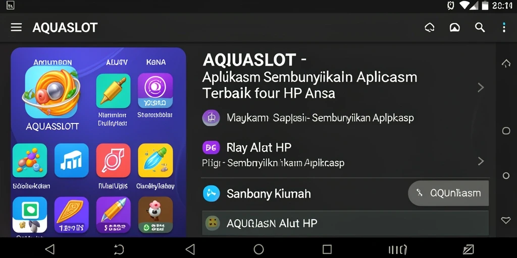 Screenshot utama AQUASLOT menampilkan antarmuka aman untuk menyembunyikan aplikasi.