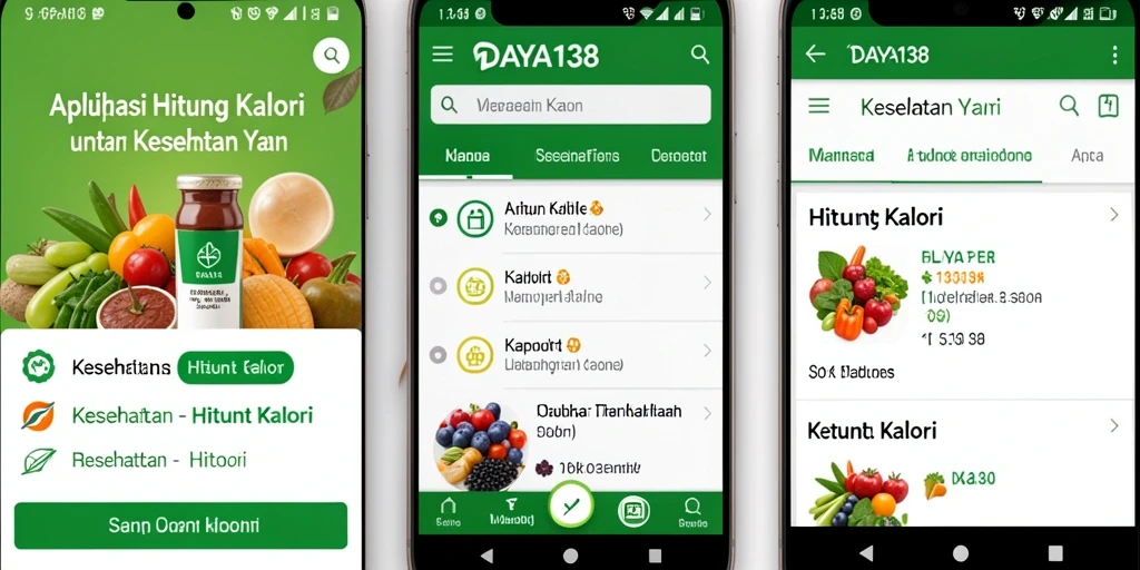 Tampilan antarmuka utama DAYA138 dengan fitur Hitung Kalori.