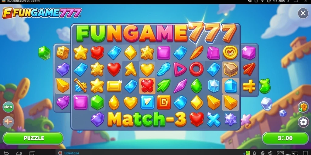 Tampilan antarmuka FUNGAME777 dalam game Puzzle Match-3 yang menarik.