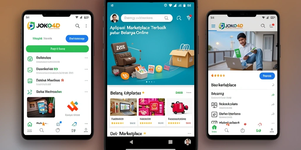 Screenshot tampilan antarmuka aplikasi JOKO4D Marketplace yang menarik.