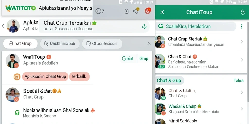Tampilan antarmuka WATITOTO yang intuitif untuk aplikasi Chat Grup.